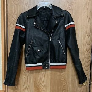 Zara black leather jacket. Never worn.